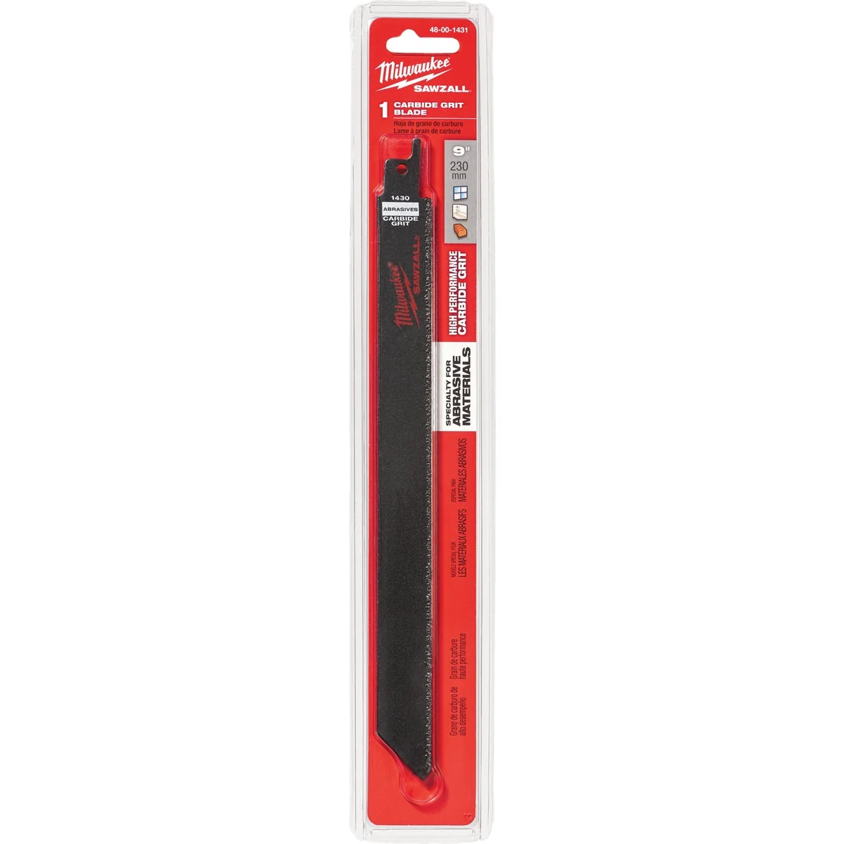Specialty Milwaukee SAWZALL 9 In. Carbide Ceramic Plaster Masonry Brick Fiberglass Grit Edge Reciprocating Saw Blade Long-Lasting