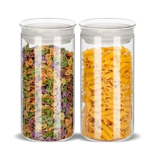 Superior Glass Canisters with Airtight Lids 2 Count User-Friendly
