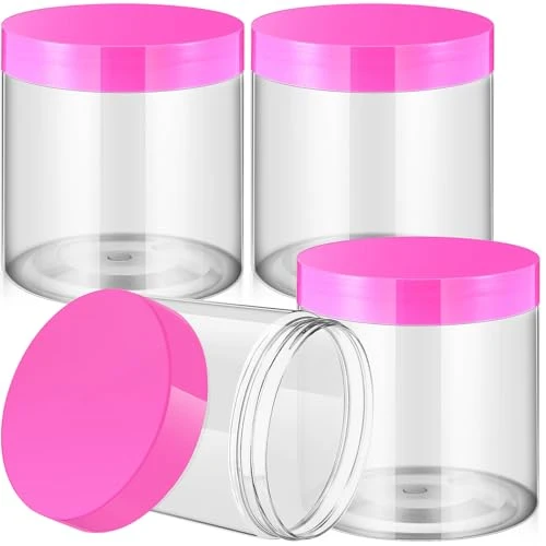 Breathable 4 Pcs Plastic Jars Wide Mouth with Lids 4 Count Specialty