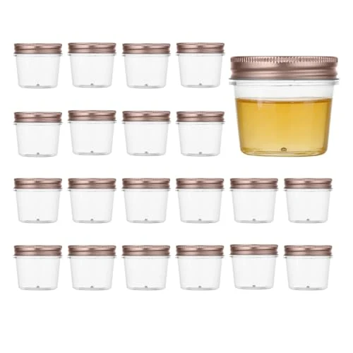 User-Friendly 4 oz Plastic Small Mason Jars and Small Plastic Jars with Lids 20 Count Enhanced