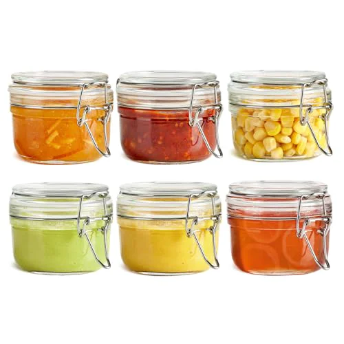 Reusable Small Mason Glass Jars with Airtight Lids 4 oz 6 Pack Pantry 6 Count Optimized