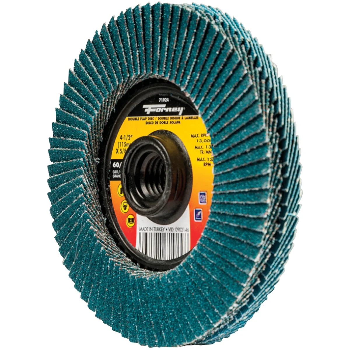 Selected Forney 4-1 2 In. x 5 8 In.-11 Spin-On 60 120-Grit Type 29 Double-Sided Angle Grinder Flap Disc High-End
