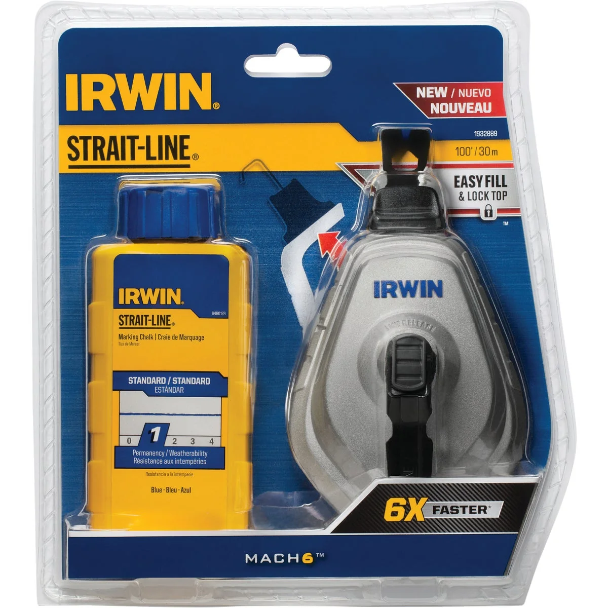 Trusted Irwin STRAIT-LINE Mach6 100 Ft. Chalk Line Reel and Chalk Blue Artisan