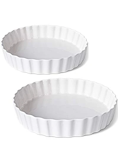 Easy-to-Use 9.5 Inch Ceramic Tart Pan Set of 2 Official