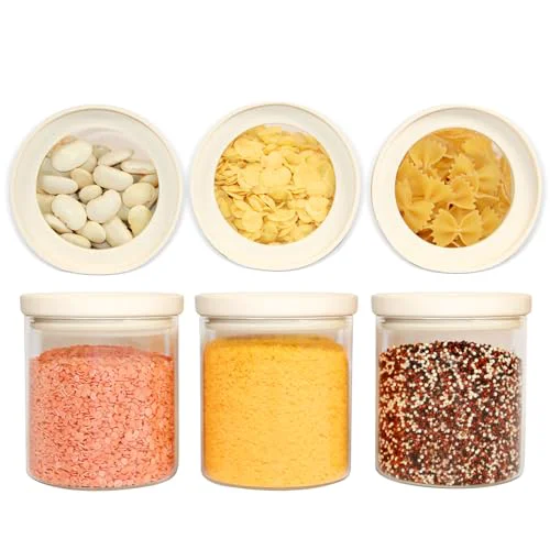 Professional Glass Food Storage Jar with Glass Lid 6 Count Authentic