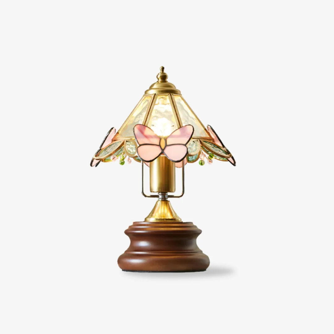 Superior Vlinder glazen tafellamp Natural