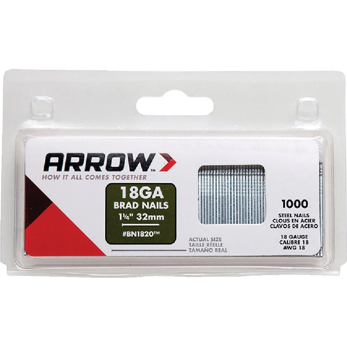 Clean Arrow 18-Gauge Steel Brad Nail 1-1 4 In. 1000-Pack Enhanced