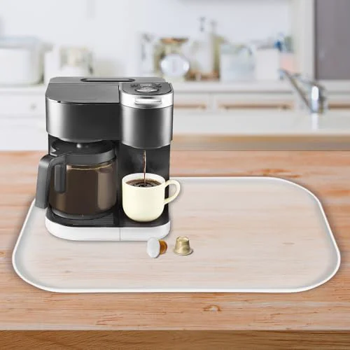 Smooth Silicone Coffee Maker Mat with Lip for Countertops Eco-Friendly