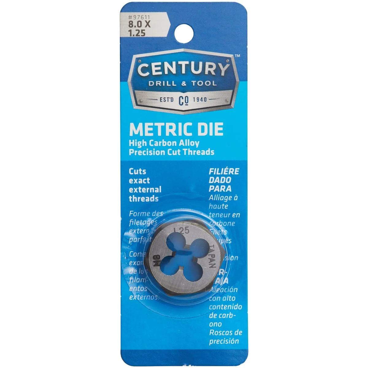 Green Century Drill Tool 8.0×1.25 NPT 1 Across Flats Hexagon Pipe Die Top-Quality
