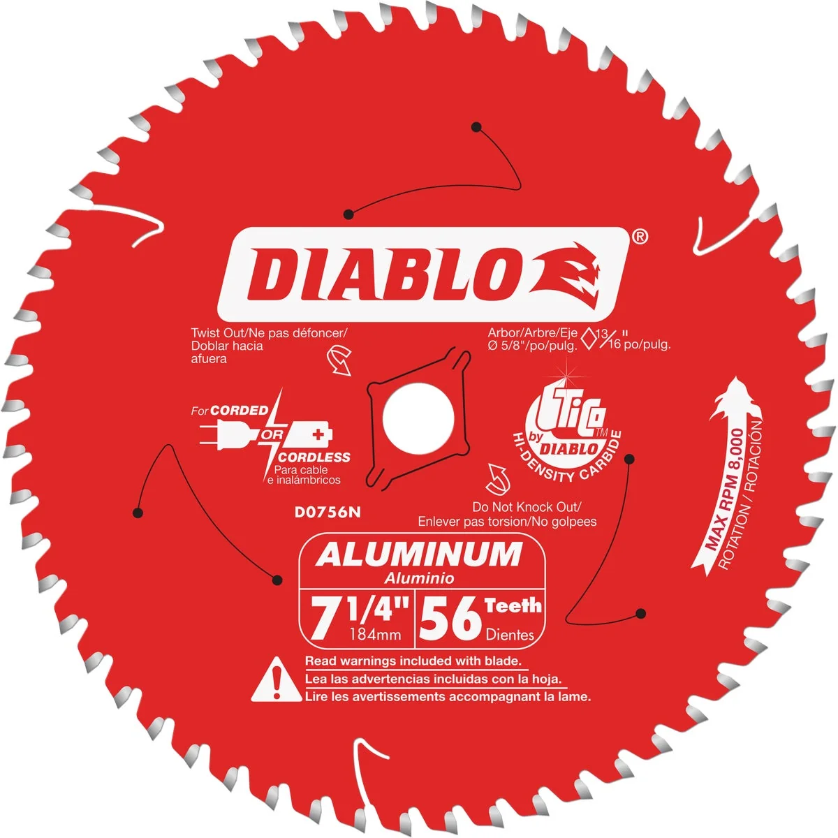Fine Diablo 7-1 4 In. 56-Tooth Aluminum Circular Saw Blade Certified