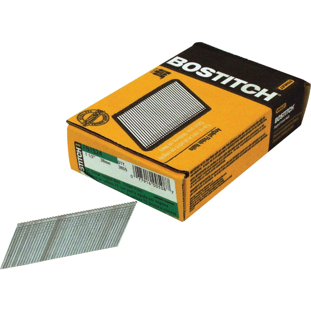Environmentally Friendly Bostitch 15-Gauge Coated 25 Degree FN-Style Angled Finish Nail 1-1 4 In. 3655 Ct. Unique