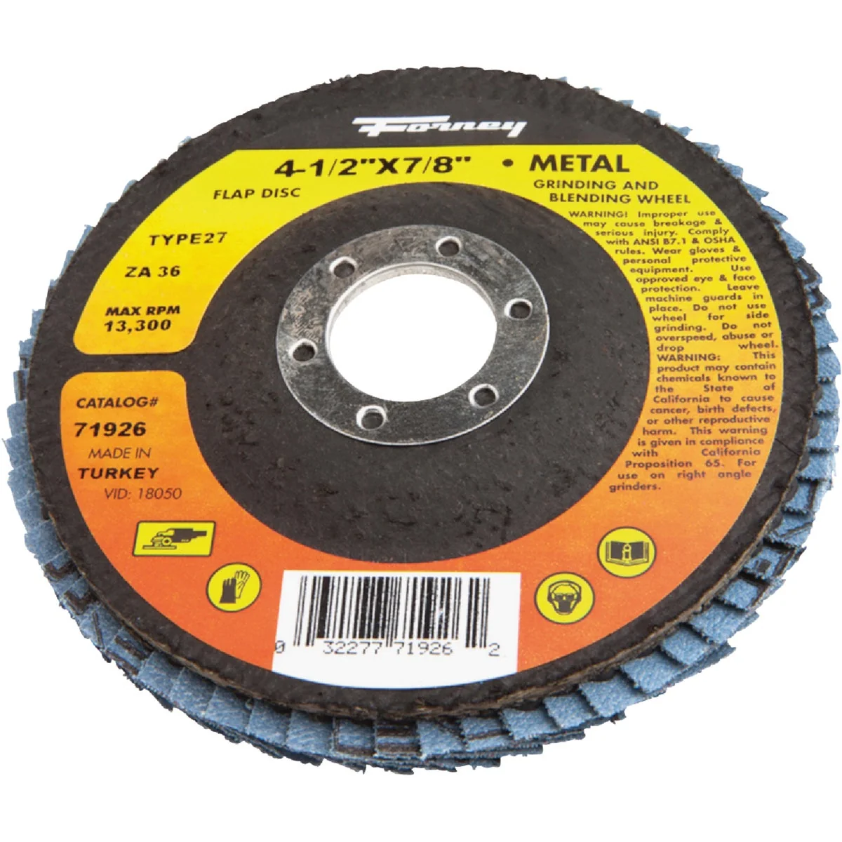 Efficient Forney 4-1 2 In. x 7 8 In. 36-Grit Type 27 Blue Zirconia Angle Grinder Flap Disc Advanced