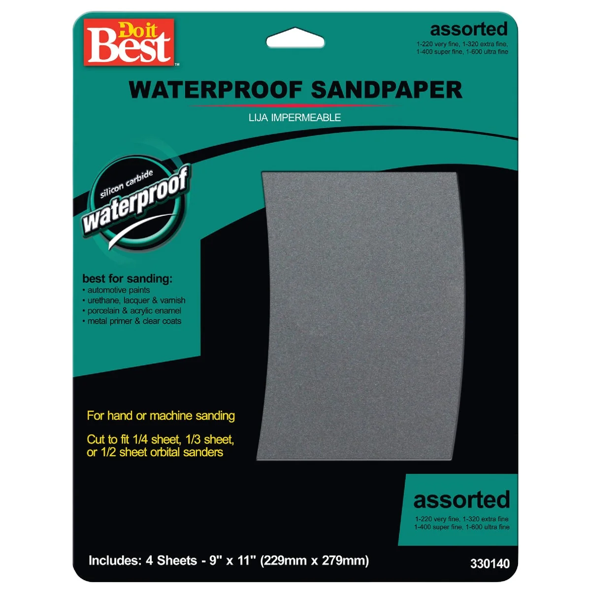 Soft Do it Waterproof 9 In. x 11 In. 600 440 320 220 Grit Assorted Grade Sandpaper 4-Pack Optimized