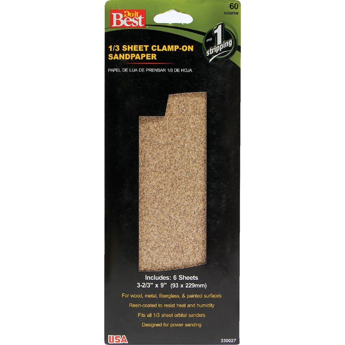 Lightweight Do it Aluminum Oxide 60C Grit 1 3 Sheet Power Sanding Sheet 6-Pack Professional