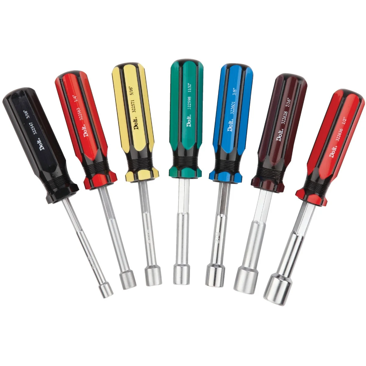 Traditional Do it Standard 3 In. Solid Shaft Nut Driver Set 7-Piece Original Design