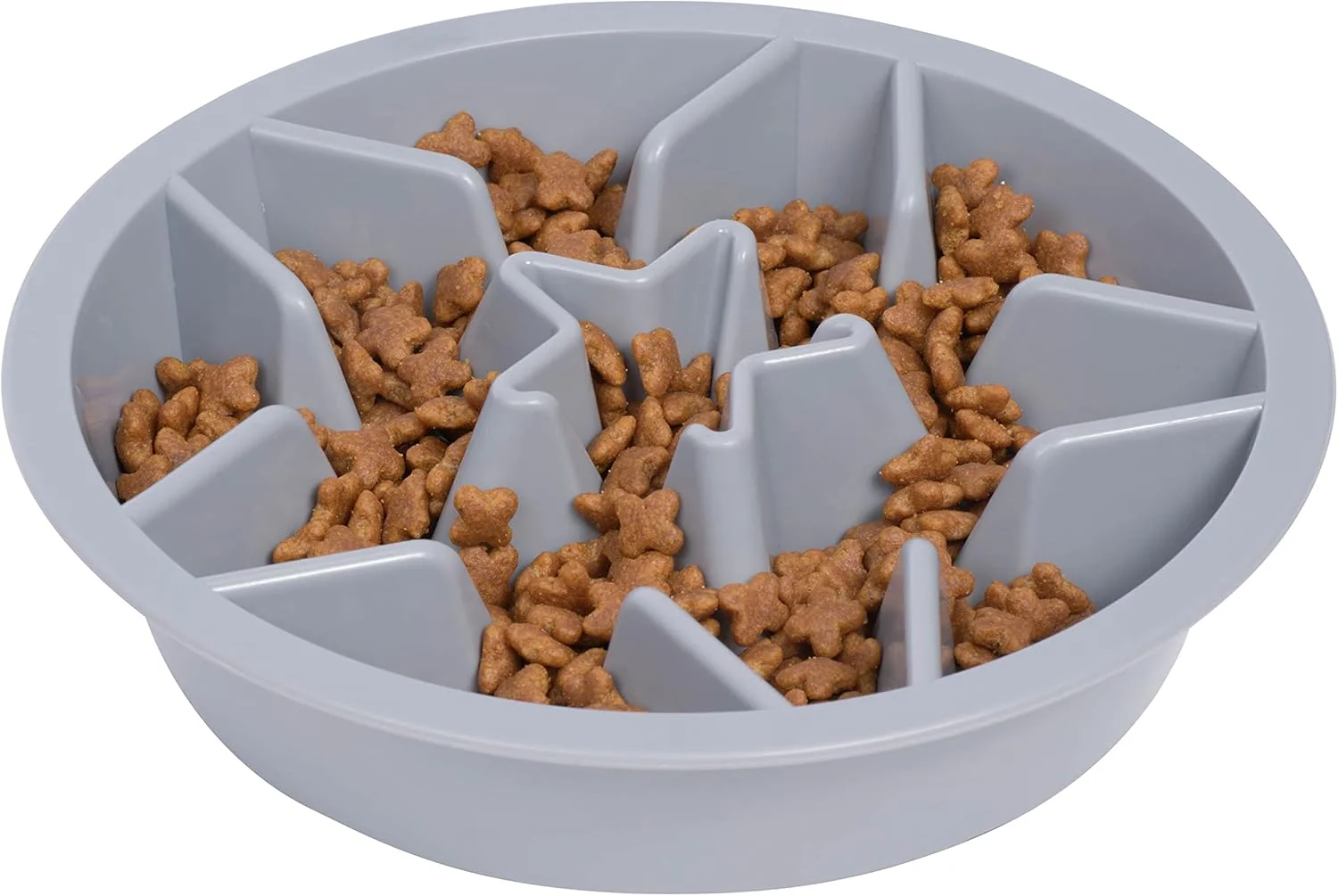 Comfortable Slow Feeder Dog Bowls 2 Cup Puzzle Dog Food Bowl – Fits into d Pet Feeders – Slow Eating for Large Medium Small Sized Breeds – Gray First-Class