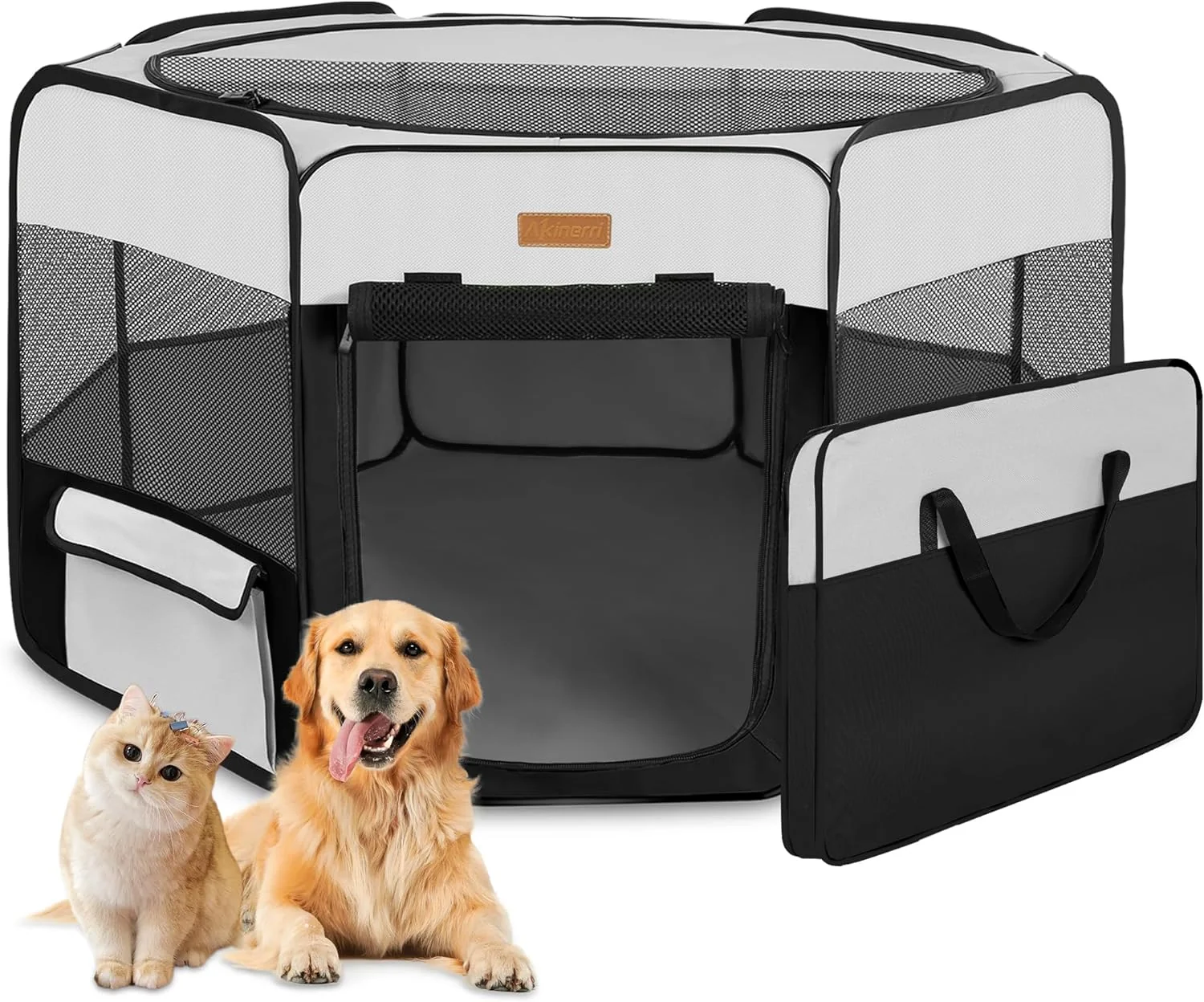 High-End Portable Pet Playpen — Foldable Soft-Sided Fence for Dogs Cats Rabbits Carefully Designed