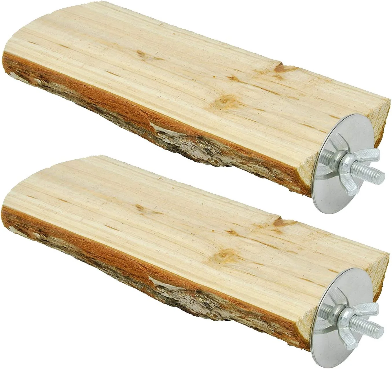 Exclusive Natural Wood Bird Perch Platform 2-Pack — Foot-Health Habitat Enrichment Consistent