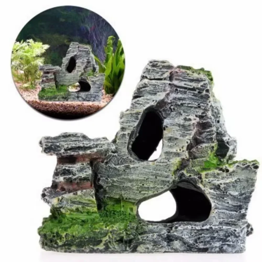 Recyclable Aquarium Log Hideout Cave — Natural-Look Habitat Enrichment for Fish Verified