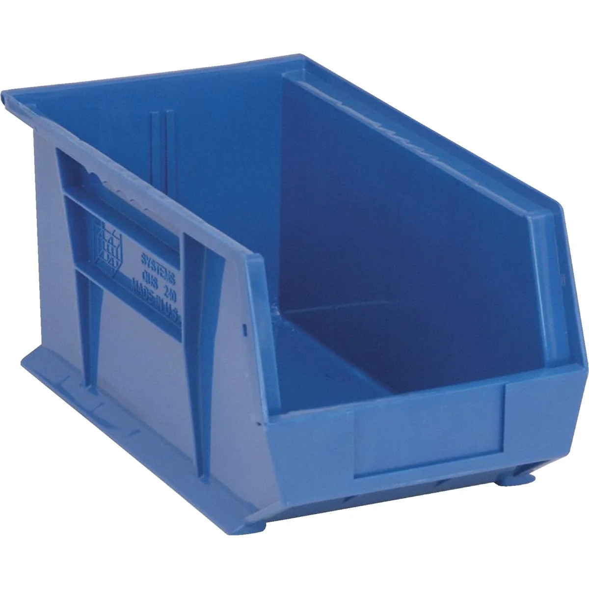 High-End Quantum Storage Large Blue Stackable Parts Bin Contemporary