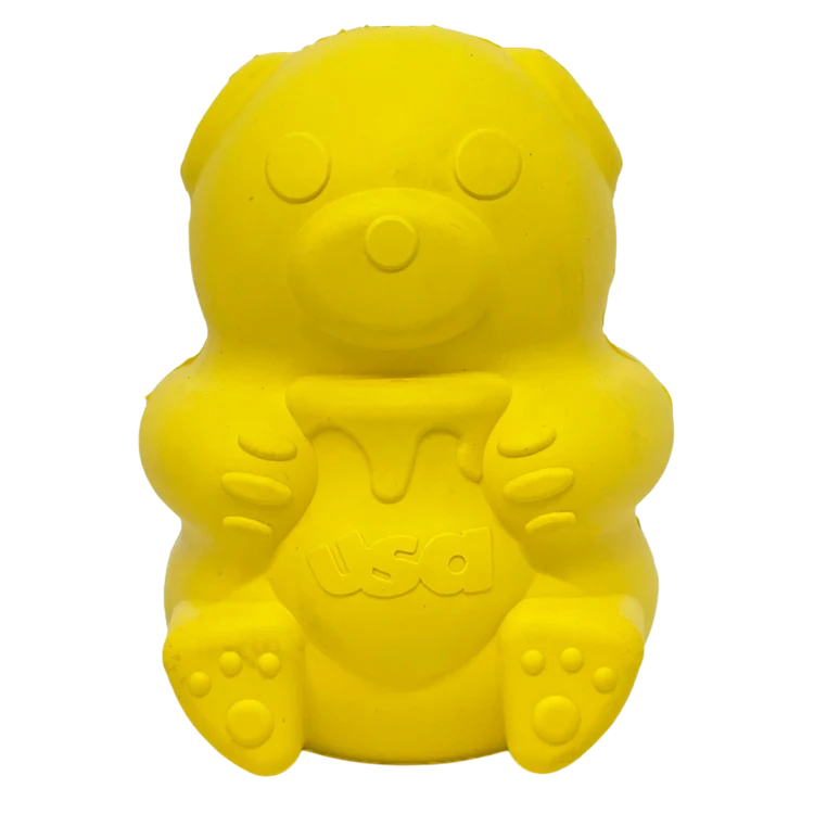 Crafted Honey Bear eDispenser – Durable Rubber Treat Dispenser for Dogs USA Made Practical