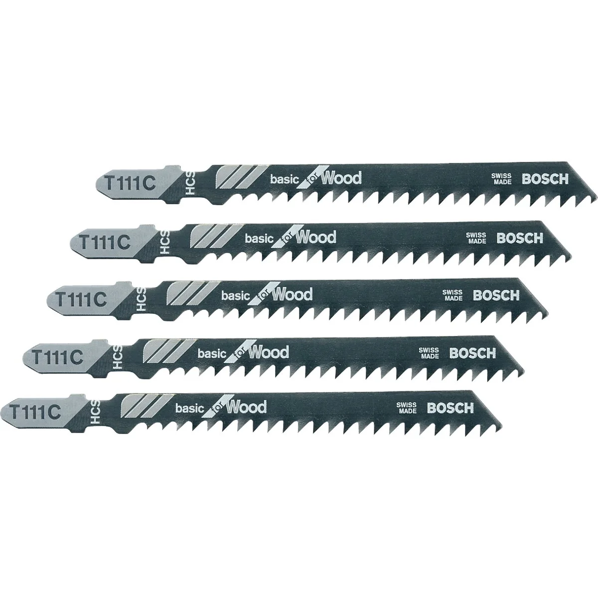 Smart Bosch T-Shank 4 In. x 8 TPI High Carbon Steel Jig Saw Blade Basic for Wood 5-Pack Solid