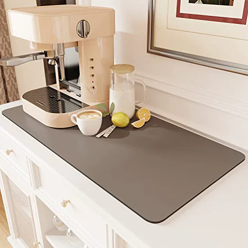Solid Coffee Mat Hide Stain Rubber Backed Absorbent Dish Drying Mat for Kitchen Counter Carefully Designed