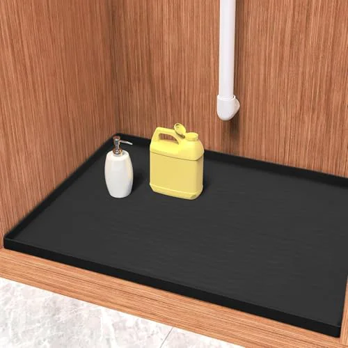 Classic Waterproof Silicone Under Sink Mat 34” x 22” Shelf Liner for Kitchen and Bathroom Elegant