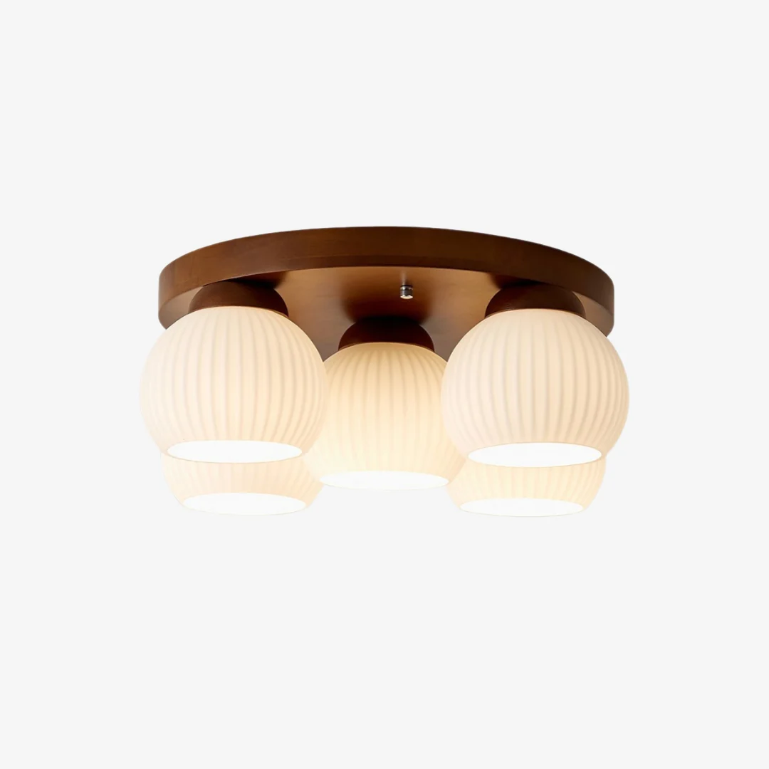Soft Rustieke ronde plafondlamp van hout Prestigious