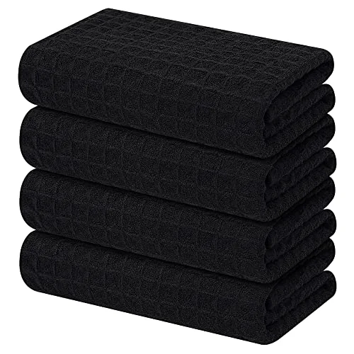 Exceptional Microfiber Waffle Weave Kitchen Towels 4 Count Powerful