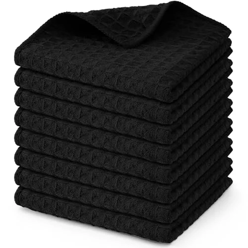 Exclusive Microfiber Waffle Weave Kitchen Dish Cloths 8 Count Sustainable