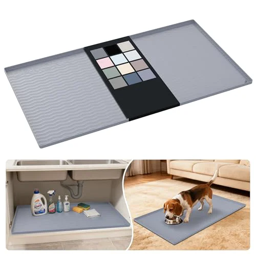 Dependable Waterproof Silicone Under Sink Mat 40” x 22” Shelf Liner for Kitchen and Bathroom 880 sq inch Prestigious