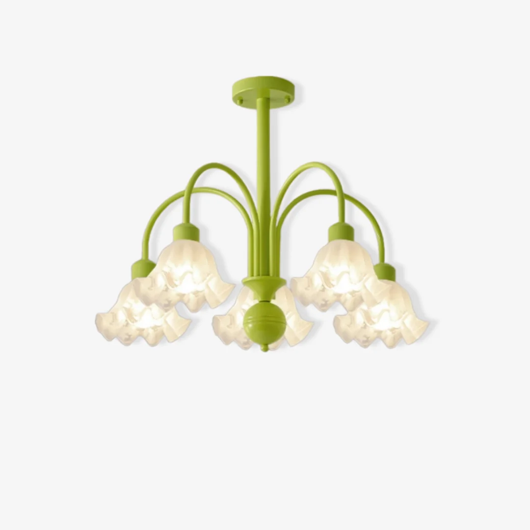 Comfortable Kroonluchter met klokvormige orchidee Artisan