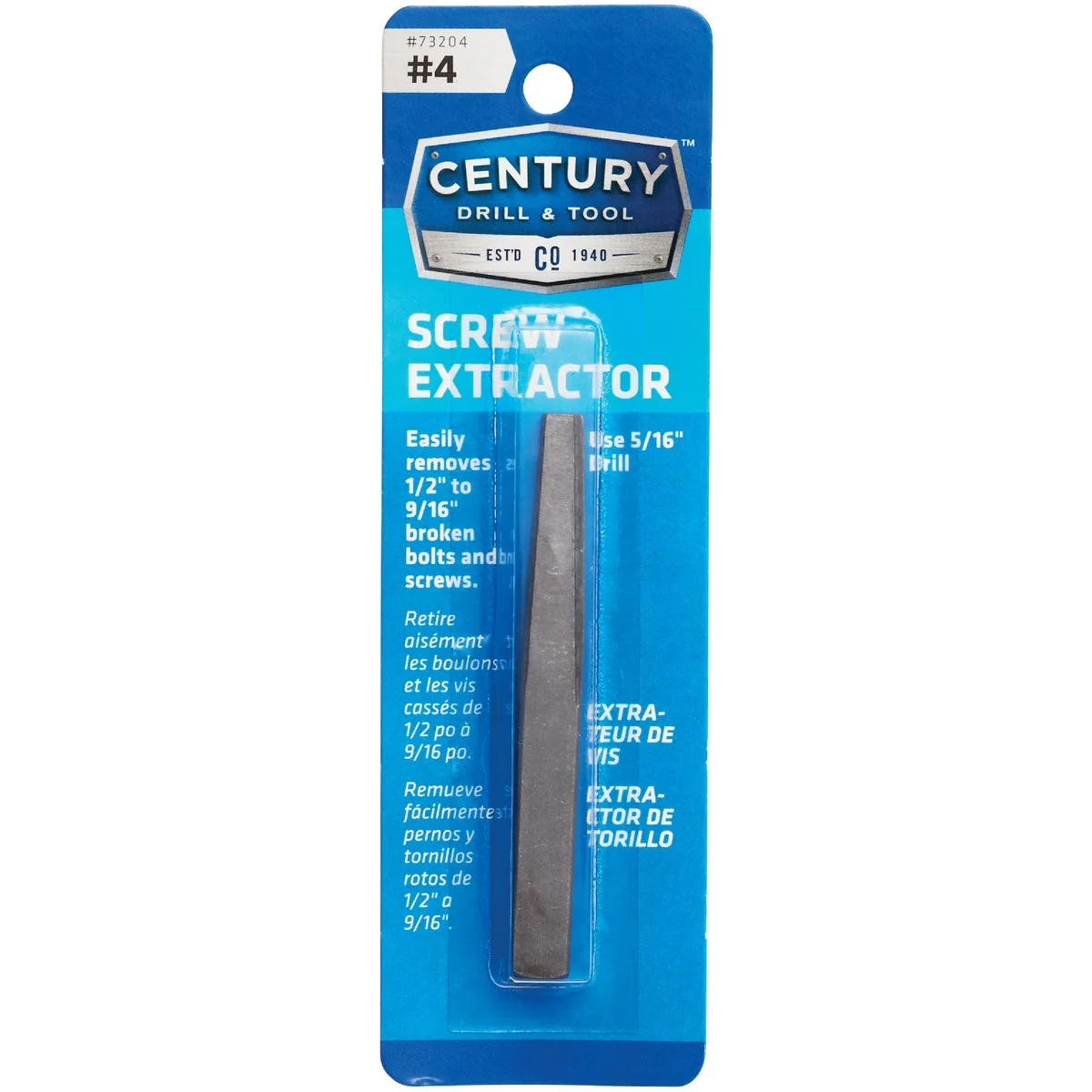 Secure Century Drill Tool 4 Straight Flute Screw Extractor Minimalist