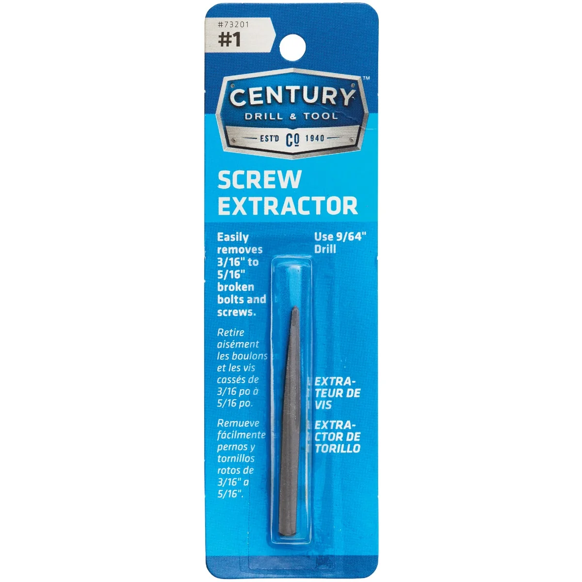 Top-Quality Century Drill Tool 1 Straight Flute Screw Extractor Breathable