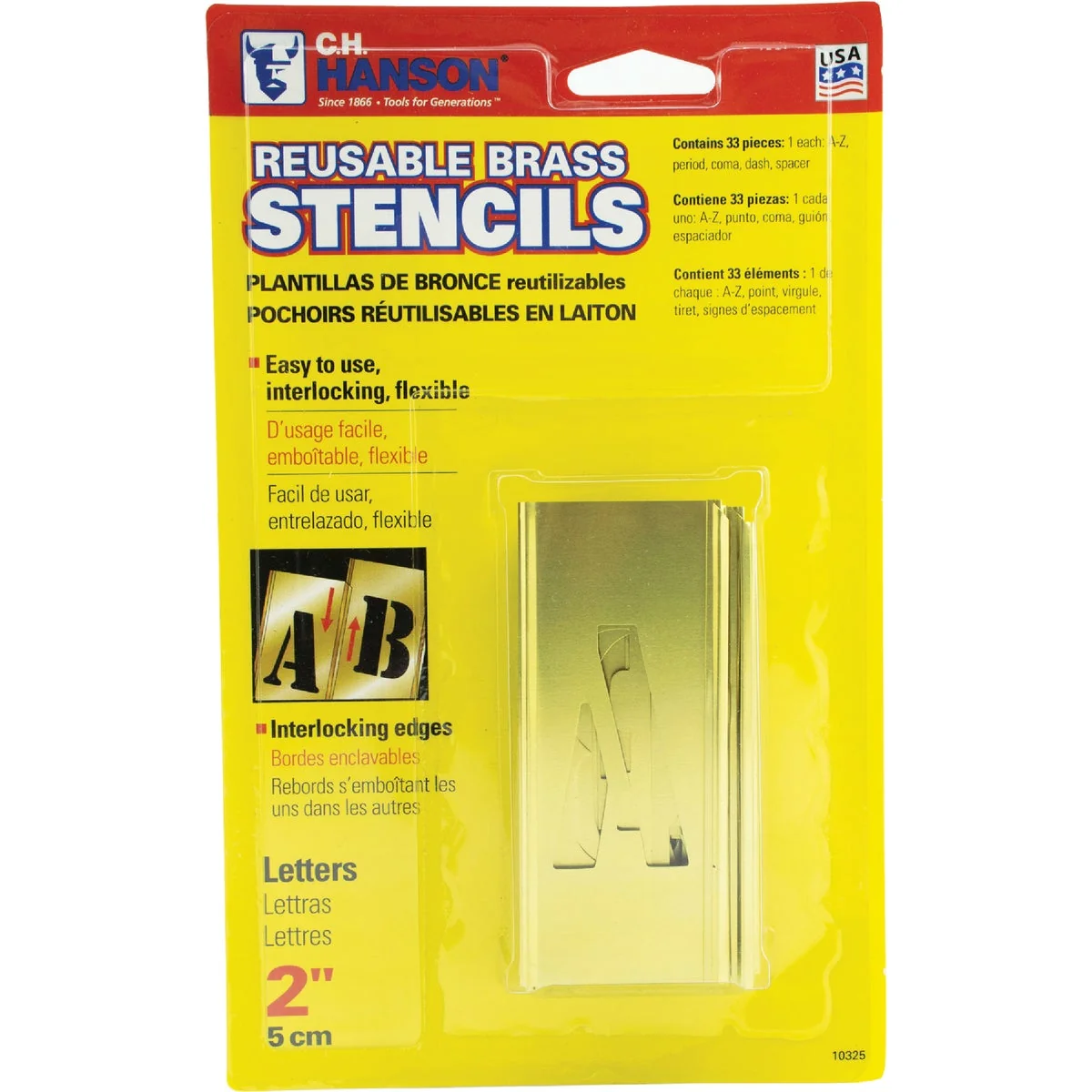 Superior CH Hanson 2 In. Letter Stencil Set 32 Piece Consistent