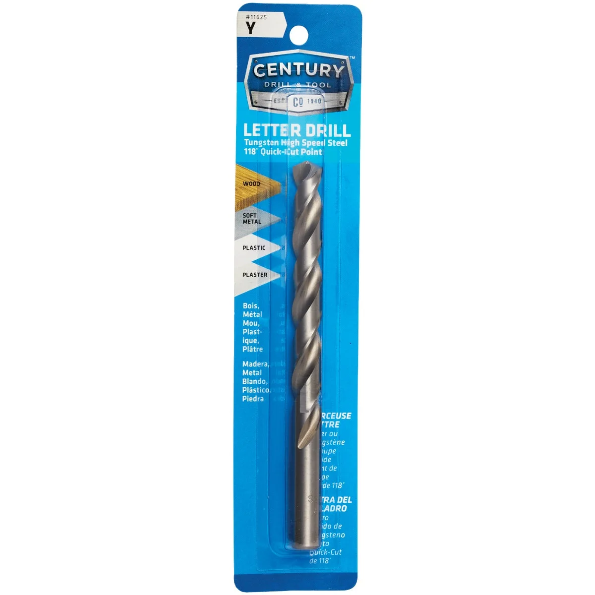 Exceptional Century Drill Tool Letter Y Tungsten High Speed Steel Quick-Cut Point Drill Bit High-Quality
