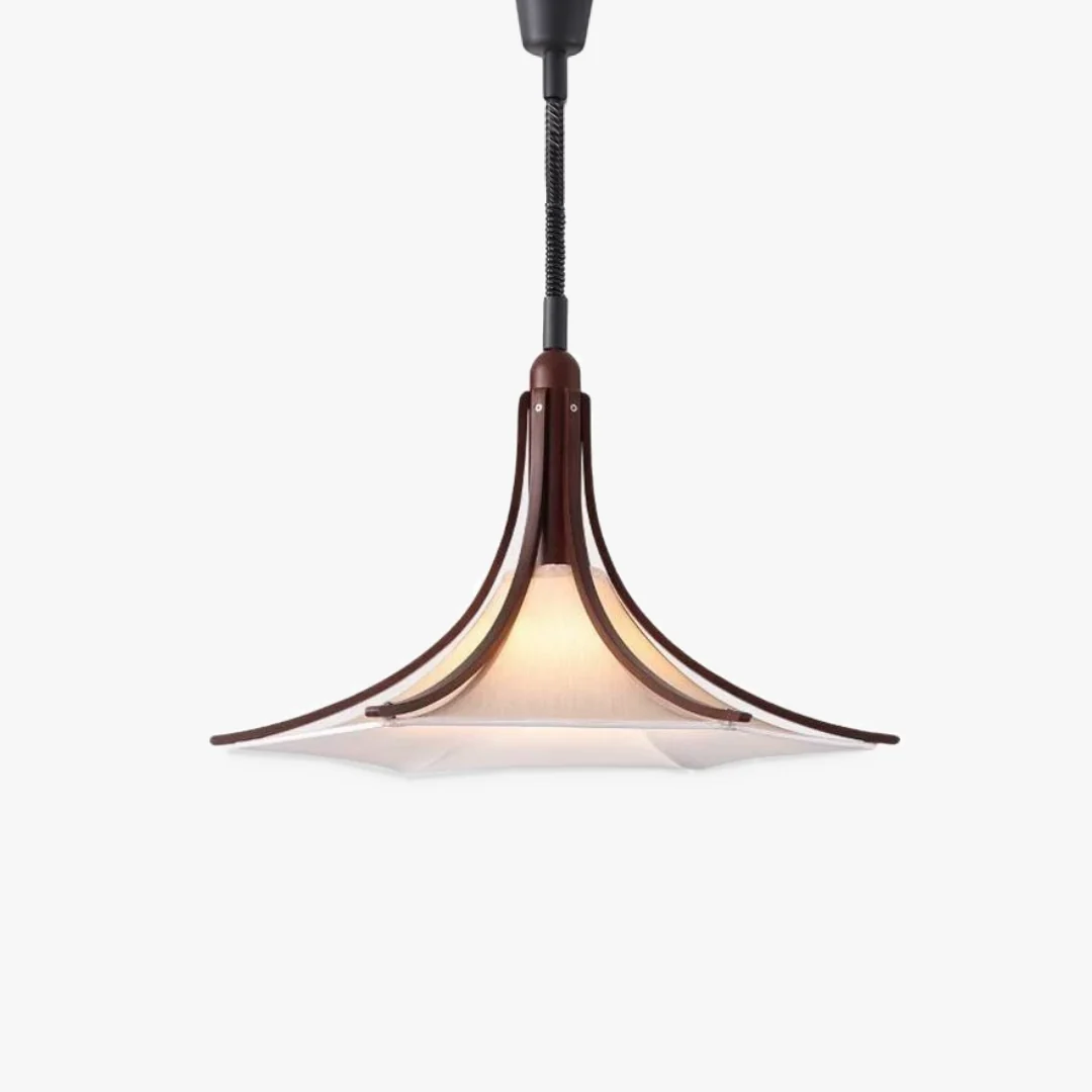 Stylish Teakhouten Linnen Hanglamp Luxury