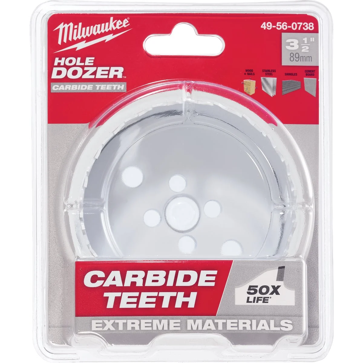 Convenient Milwaukee HOLE DOZER 3-1 2 In. Hole Saw with Carbide Teeth Genuine