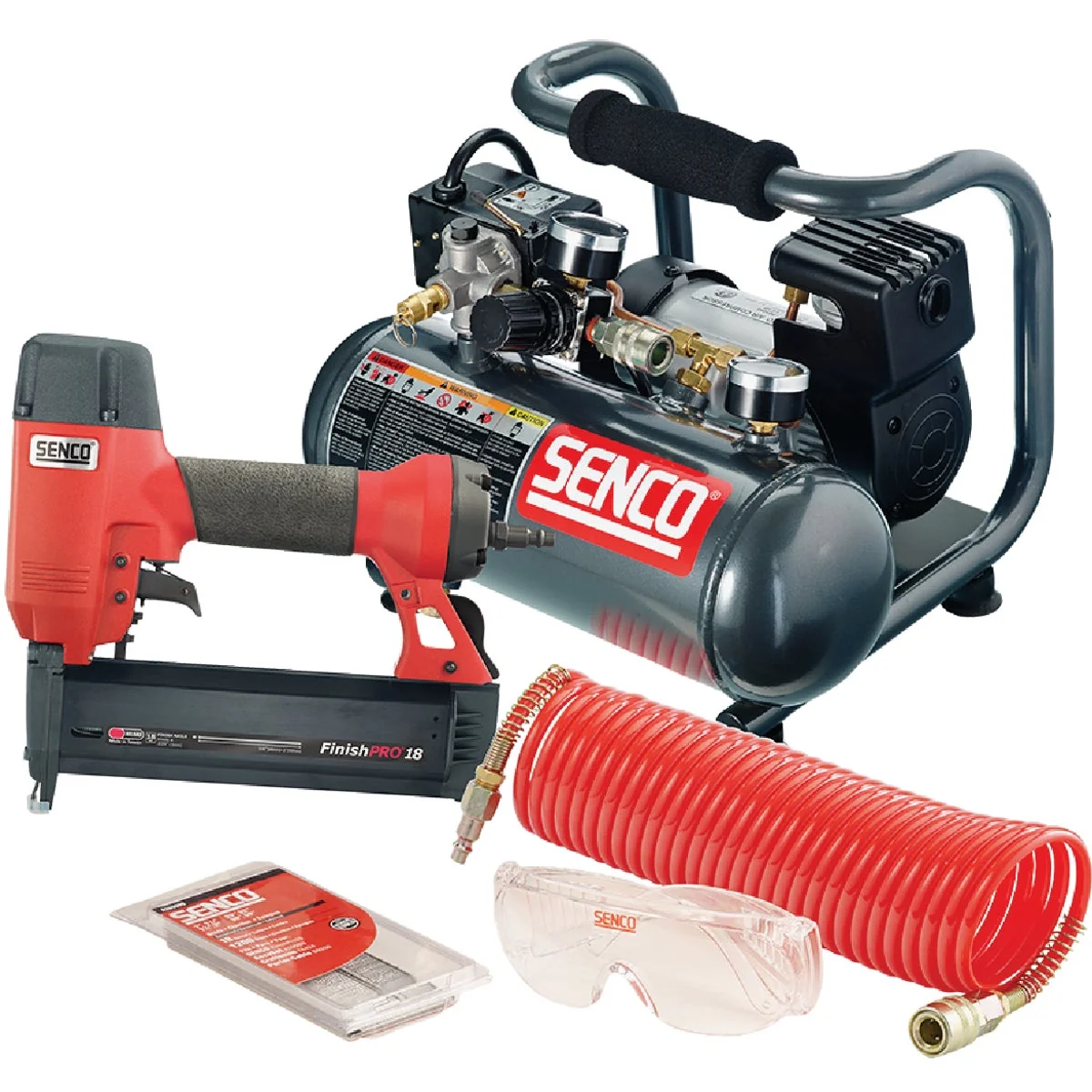 Eco-Friendly Senco FinishPro 18-Gauge Brad Nailer and 1-Gallon Compressor Combo Kit Top-Quality