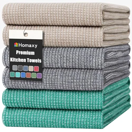 Functional 380 GSM Cotton Premium Kitchen Towels 6 Pack 6 Count Genuine
