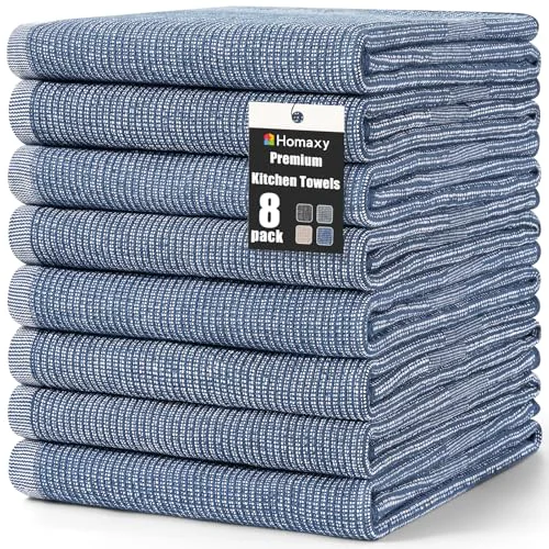 Contemporary 380 GSM Cotton Premium Kitchen Towels 8 Pack 8 Count Casual