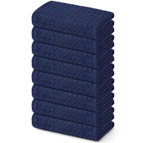 Lightweight Microfiber Waffle Weave Kitchen Towels 8 Count Original