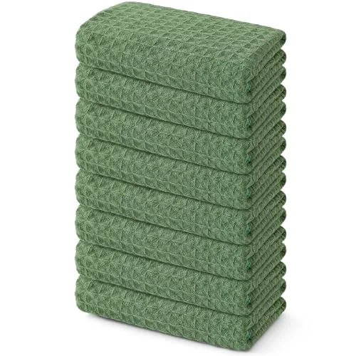 Classic Microfiber Waffle Weave Kitchen Towels 8 Count Unique