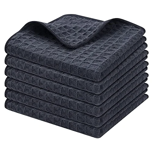 Top-Quality Microfiber Waffle Weave Kitchen Dish Cloths 6 Count Healthy