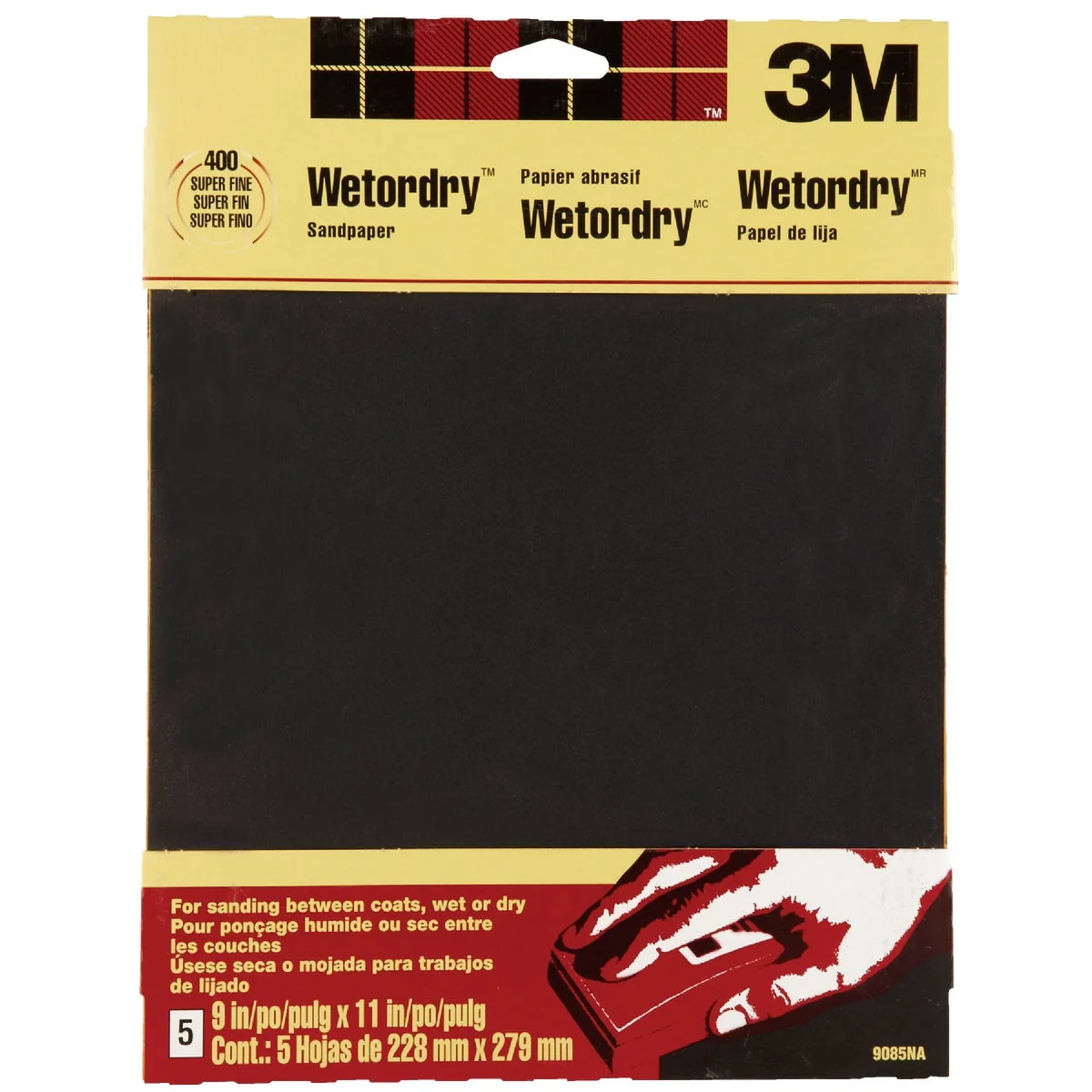 Reusable 3M Wetordry 9 In. x 11 In. 400 Grit Super Fine Sandpaper 5-Pack Advanced