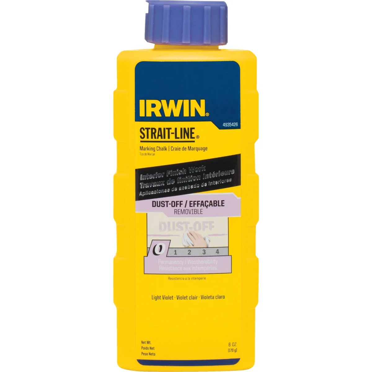 Effective Irwin STRAIT-LINE 6 Oz. Light Violet Dust-Off Chalk Line Chalk Specialty