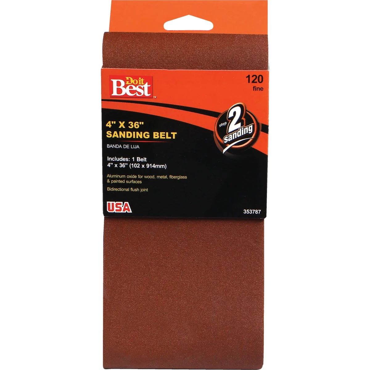 Fine Do it 4 In. x 36 In. 120 Grit Heavy-Duty Sanding Belt Practical