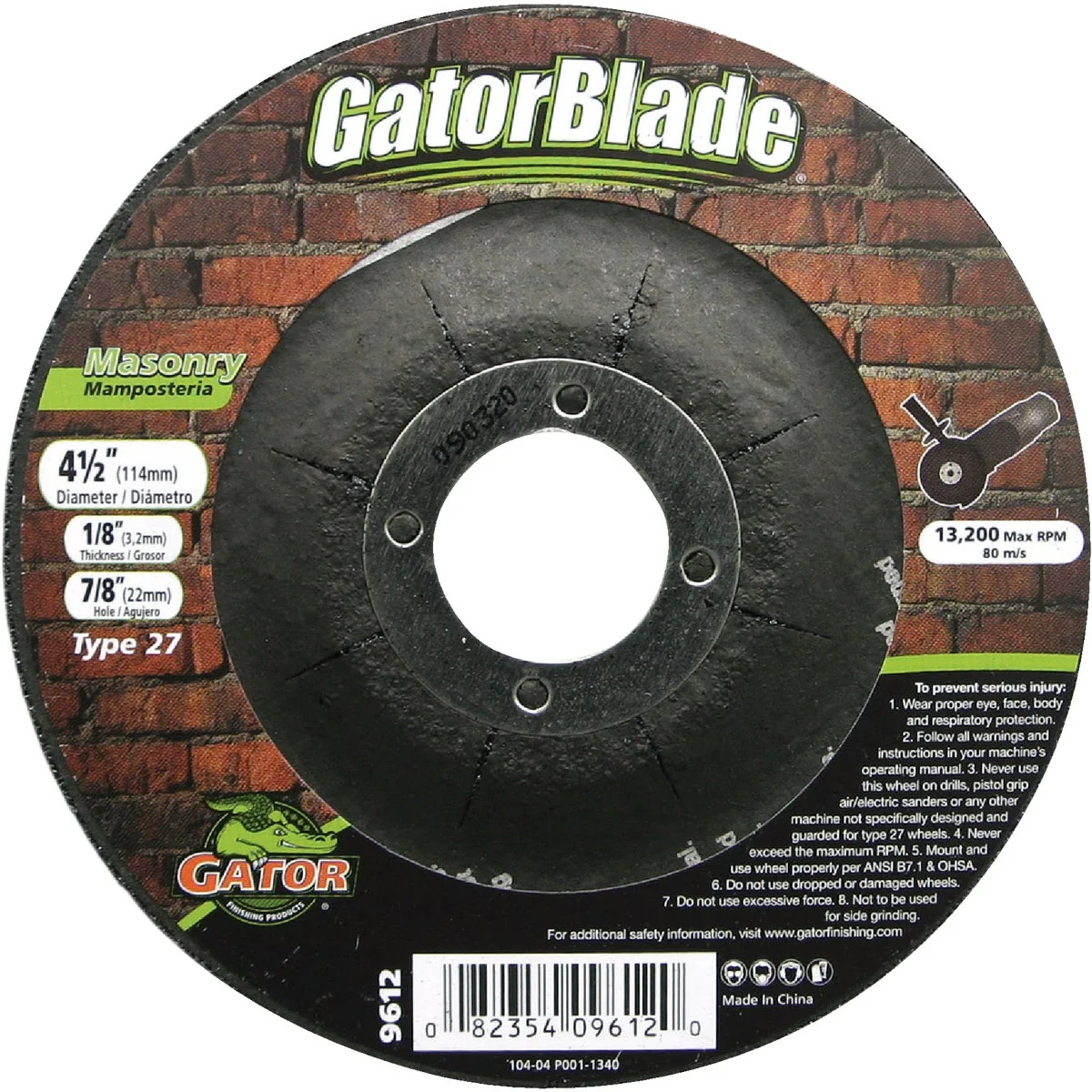 Specialty Gator Blade Type 27 4-1 2 In. x 1 8 In. x 7 8 In. Masonry Cut-Off Wheel Modern