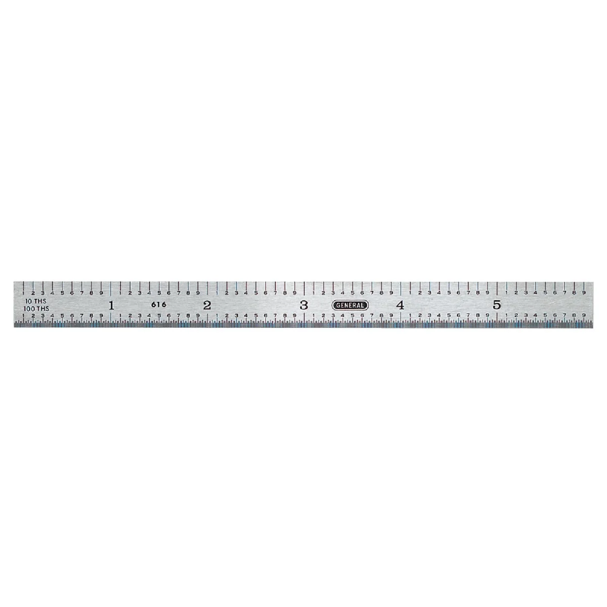 Reusable General Tools 6 In. Rigid Steel Industrial Precision Straight Edge Ruler Original